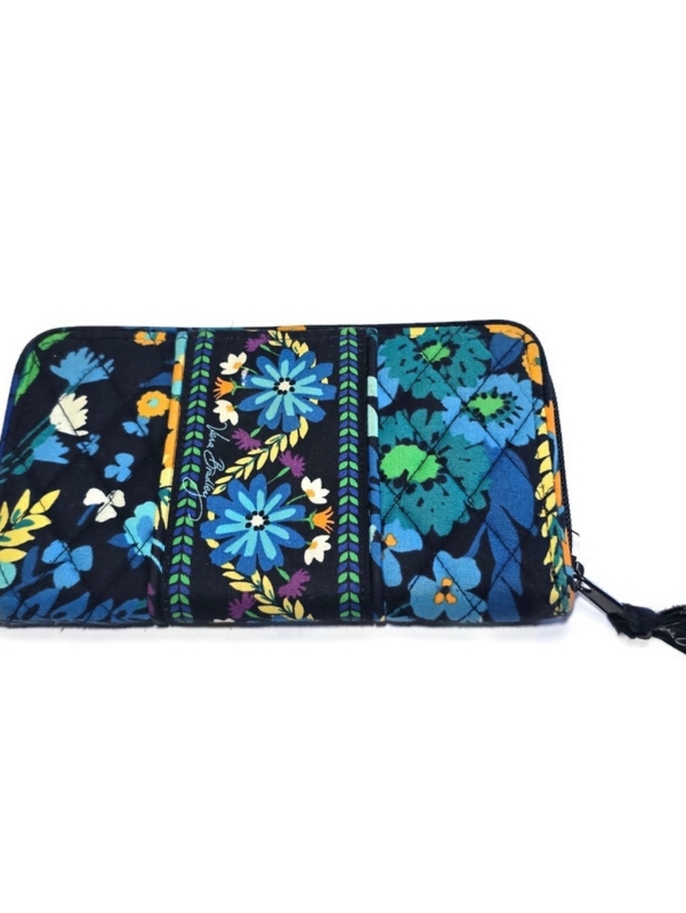 Vera Bradley Midnight Blues Accordion Wallet Zip Around Clutch Retired - Picture 1 of 15